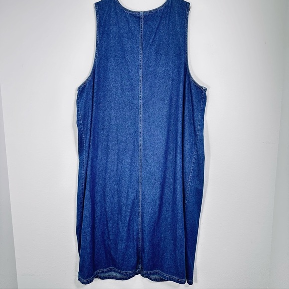 Vintage Expressions Plus Size Denim Jean Sleeveless Button Down Dress Size 3X - Picture 8 of 12
